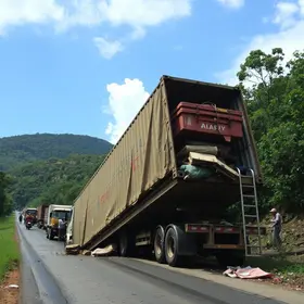 carga cai de caminhão